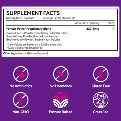 Female Power - Grass-Fed Beef Organ Supplement for Perimenopause Support