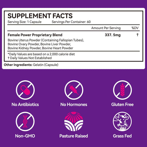 Female Power - Grass-Fed Beef Organ Supplement for Perimenopause Support