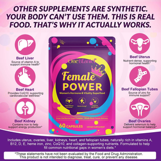 Female Power - Grass-Fed Beef Organ Supplement for Perimenopause Support